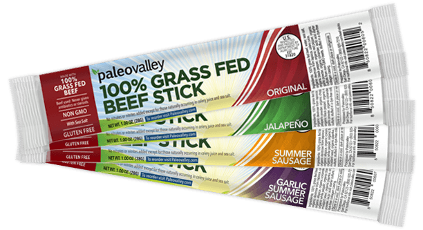 Paleo 100% Grass Fed beef Sticks